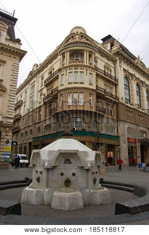 21 march 2009-belgrado-serbia-Detail of a beautiful city square in belgrade in serbia