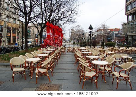21 march 2009-belgrado-serbia-Bar in the central streets of belgrade in serbia