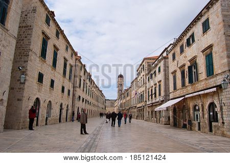 26 march 2009-Dubrovnick-croazia-View of the central square of Dubrovnick in croatia