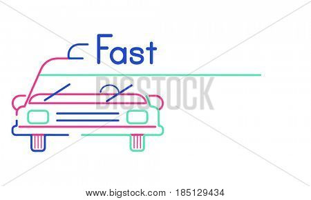 Illustration of automotive car rental transportation