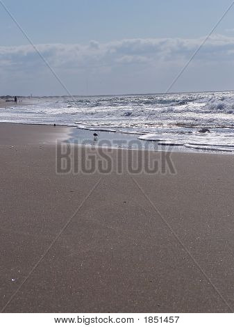 Scène de plage argenté