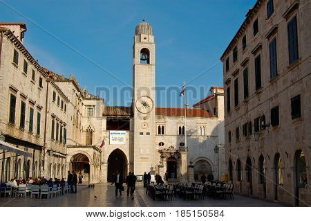 26 march 2009-Dubrovnick-croazia- Central city square of dubrovnivk in croatia