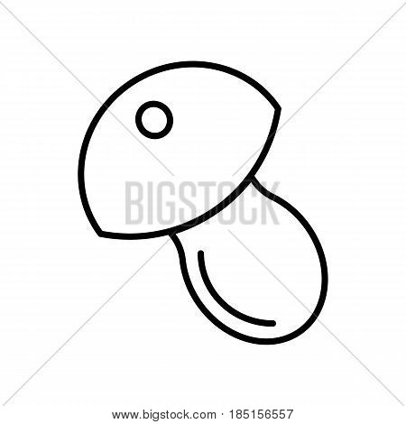 line art black mushroom isolated on white. eps 10