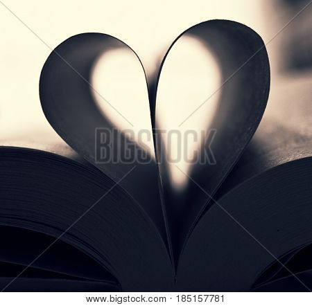 Paper heart; creative book and paper heart