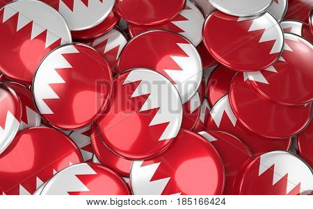 Bahrain Badges Background - Pile Of Bahraini Flag Buttons.