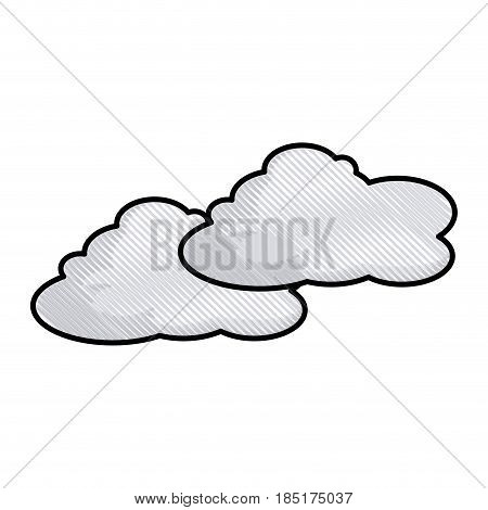 drawing cloud space climate heaven vector illustration