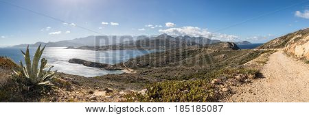 Panoramic Of West Coast And Mountains From Revellata In Corsica
