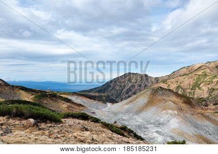 Tateyama in the autumn. Mt. Dainichidake and Murodo Japan