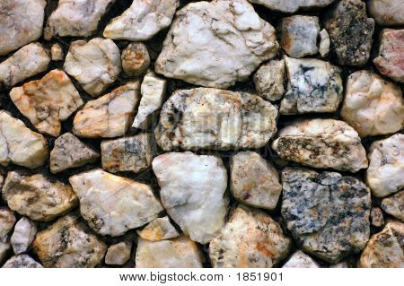 Stone Wall With White Stones Background Texture