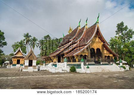 Wat Xieng Thong Buddhist temple The most important buddhist temple in Luang Prabang Laos. This town was listed as a UNESCO World Heritage Site in 1995