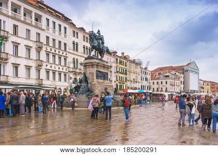 Venice Italy - April 27 2017: The Victor Emmanuel II Monument in Venice Italy.
