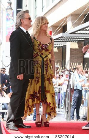 LOS ANGELES - MAY 4:  Kurt Russell, Goldie Hawn at the Kurt Russell and Goldie Hawn Star Ceremony on the Hollywood Walk of Fame on May 4, 2017 in Los Angeles, CA
