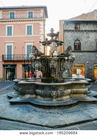 Hdr Fontana Dei Leoni In Viterbo