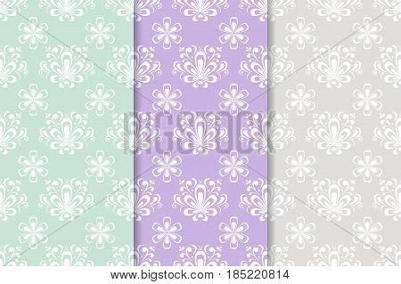 Floral abstract seamless pattern. Vector flat illustration