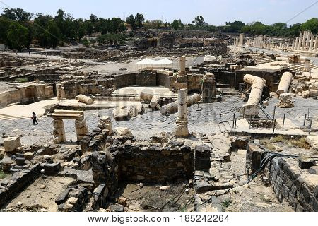 The ancient city of Beit She'an is located in the north of Israel in the Jordan Valley