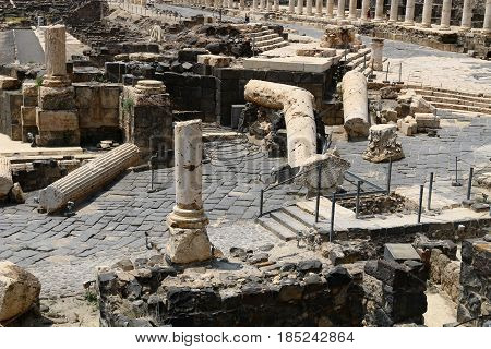 The ancient city of Beit She'an is located in the north of Israel in the Jordan Valley