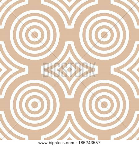 Geometric round shape seamless pattern. Circles and rhombus. Vector illustration