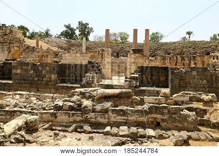 The ancient city of Beit She'an is located in the north of Israel in the Jordan Valley