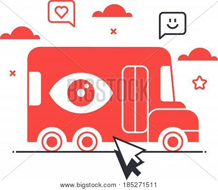Multi Tone Icon, Buss Advertisement Background And Graphic