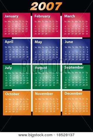 Calendario anno 2007