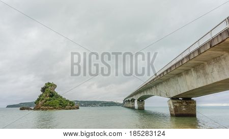 Okinawa Kouri bridge in Okinawa Japan .
