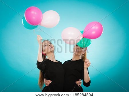 Women Like A Little Girls Want Fly Away By Balloons.