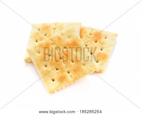 square salt crackers isolated on white background