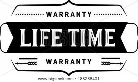 life time warranty vintage grunge rubber stamp guarantee background