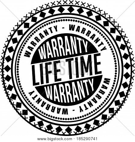 life time warranty vintage grunge rubber stamp guarantee background