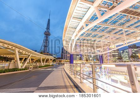 Oasis 21 in Nagoya, Japan city skyline with Nagoya Tower. They are public location