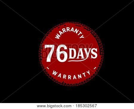 76 days warranty vintage grunge black rubber stamp guarantee background