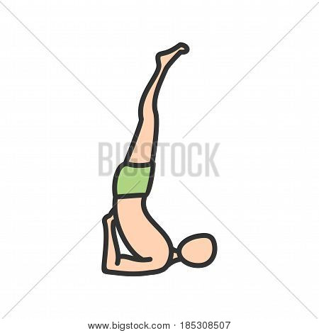 Pose, yoga, shoulderstand icon vector image. Can also be used for yoga poses. Suitable for mobile apps, web apps and print media.