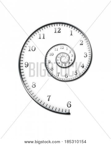 Spiral of time.   3D rendering