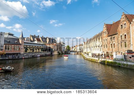 Boat Tours For Tourists In Ghent Canal
