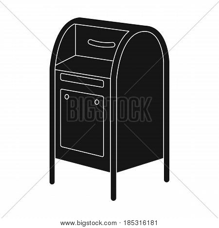 Mailbox.Mail and postman single icon in black style vector symbol stock illustration .