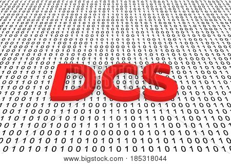 DCS in the form of binary code, 3D illustration
