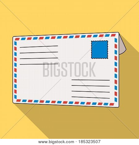 Postal envelope.Mail and postman single icon in flat style vector symbol stock illustration .