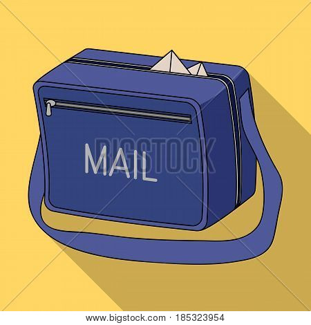 Postal bag.Mail and postman single icon in flat style vector symbol stock illustration .