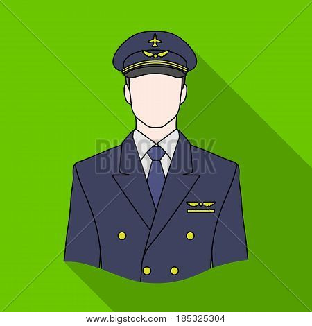 Pilot.Professions single icon in flat style vector symbol stock illustration .