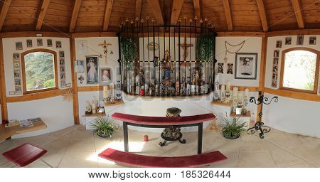 Wissing, Germany - Apr 23 2017 : Inside Of A Magnificient Catholic Chapel Near Wissing In Bavaria.