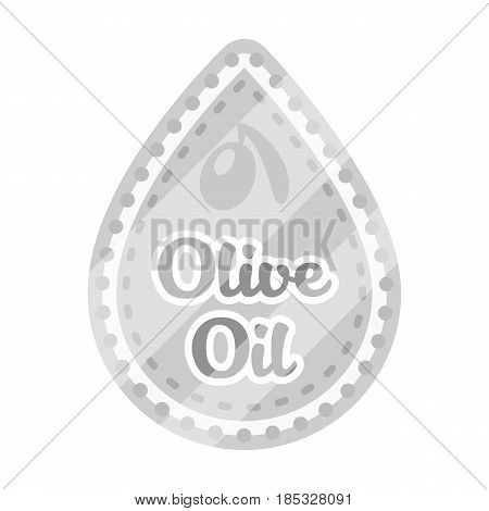 Label of olive oil.Olives single icon in monochrome style vector symbol stock illustration .