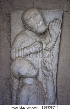 Relief to Villa Cimbrone in Ravello on the Amalfi Coast to understand a concept of tourism and culture