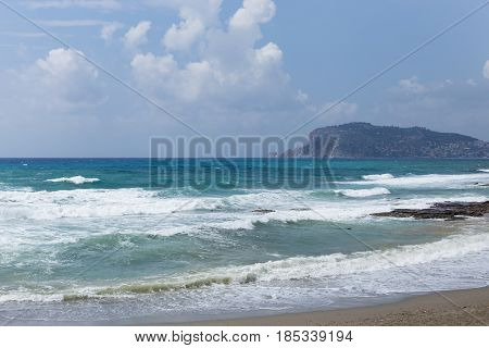 Landscape layout image of seastorm in Alanya