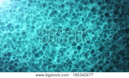 top view blue water caustics abstract background