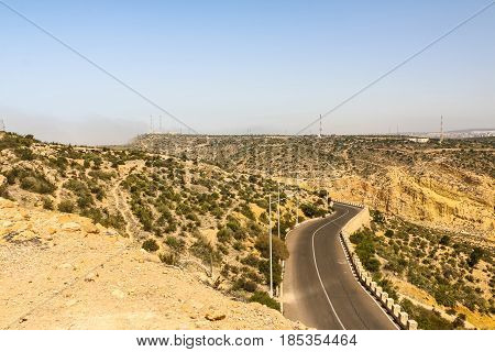 Yellow mountains and beautiful panoramic view in Moricco