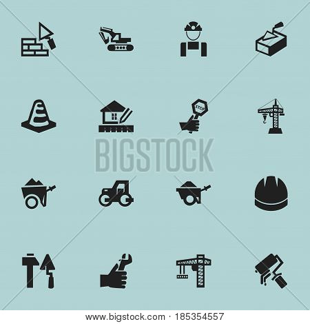 Set Of 16 Editable Structure Icons. Includes Symbols Such As Scrub, Home Scheduling, Facing And More. Can Be Used For Web, Mobile, UI And Infographic Design.