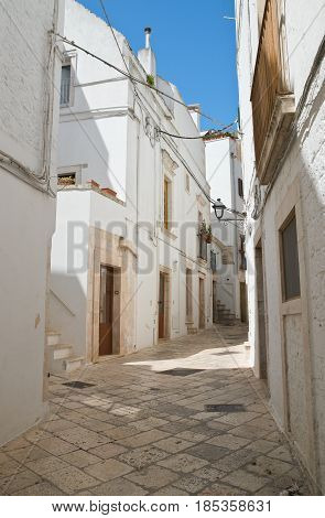 Characteristic alleyway of Locorotondo. Puglia. Southern Italy.