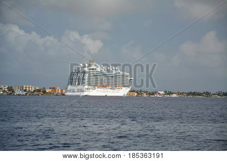 Royal Princess Ship Docked In Bonaire Port