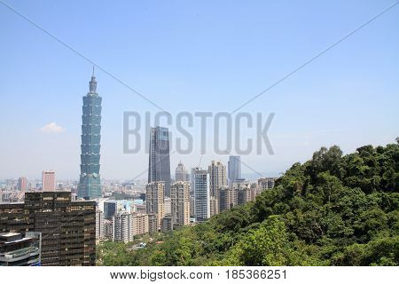 Taipei 101 From Xiang Mountain In Taipei, Taiwan