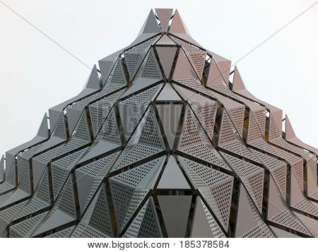 metal geometric cladding on a generic modern building